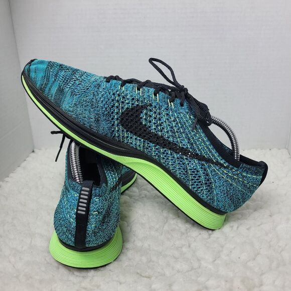 Nike Flyknit Racer 2015  Men's Running Shoes Size 10.5  Blue Lagoon 526628-401 - Picture 6 of 12